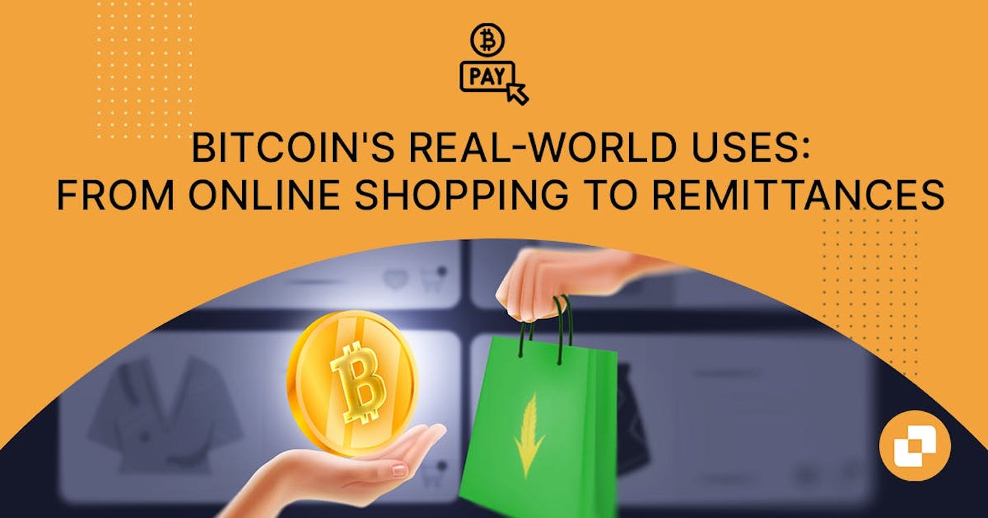 Banner of Blog titled "Bitcoin Real-World Use Cases"