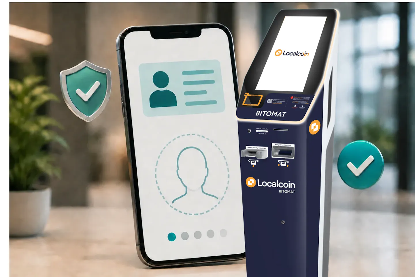 Identity verification at a Localcoin Bitomat