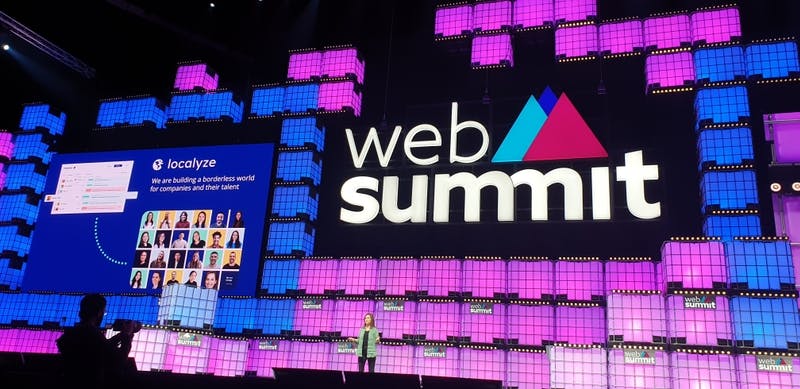 Localyze CEO, Hanna Asmussen, presenting on stage at WebSummit 21