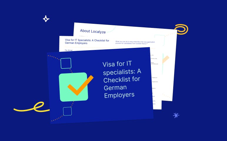 Visa for IT Specialists: A Checklist for German Employers cover with decorative elements