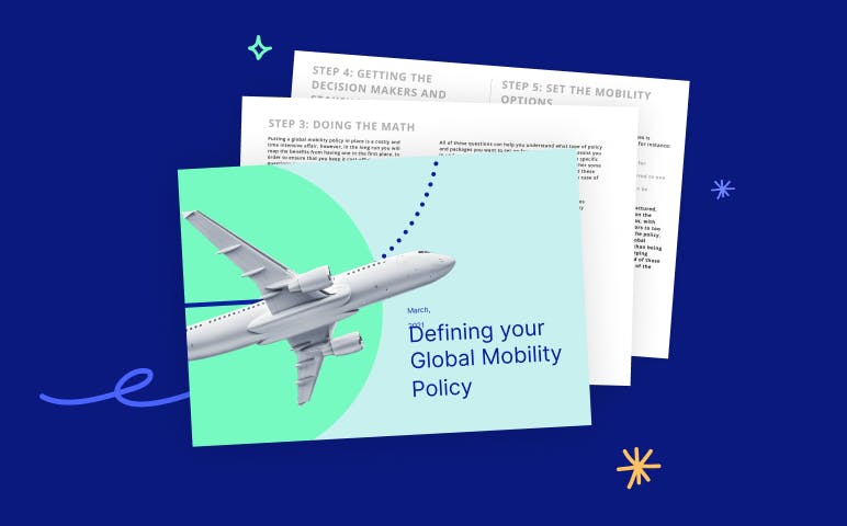 ebook: Defining your global mobility policy cover with decorative elements