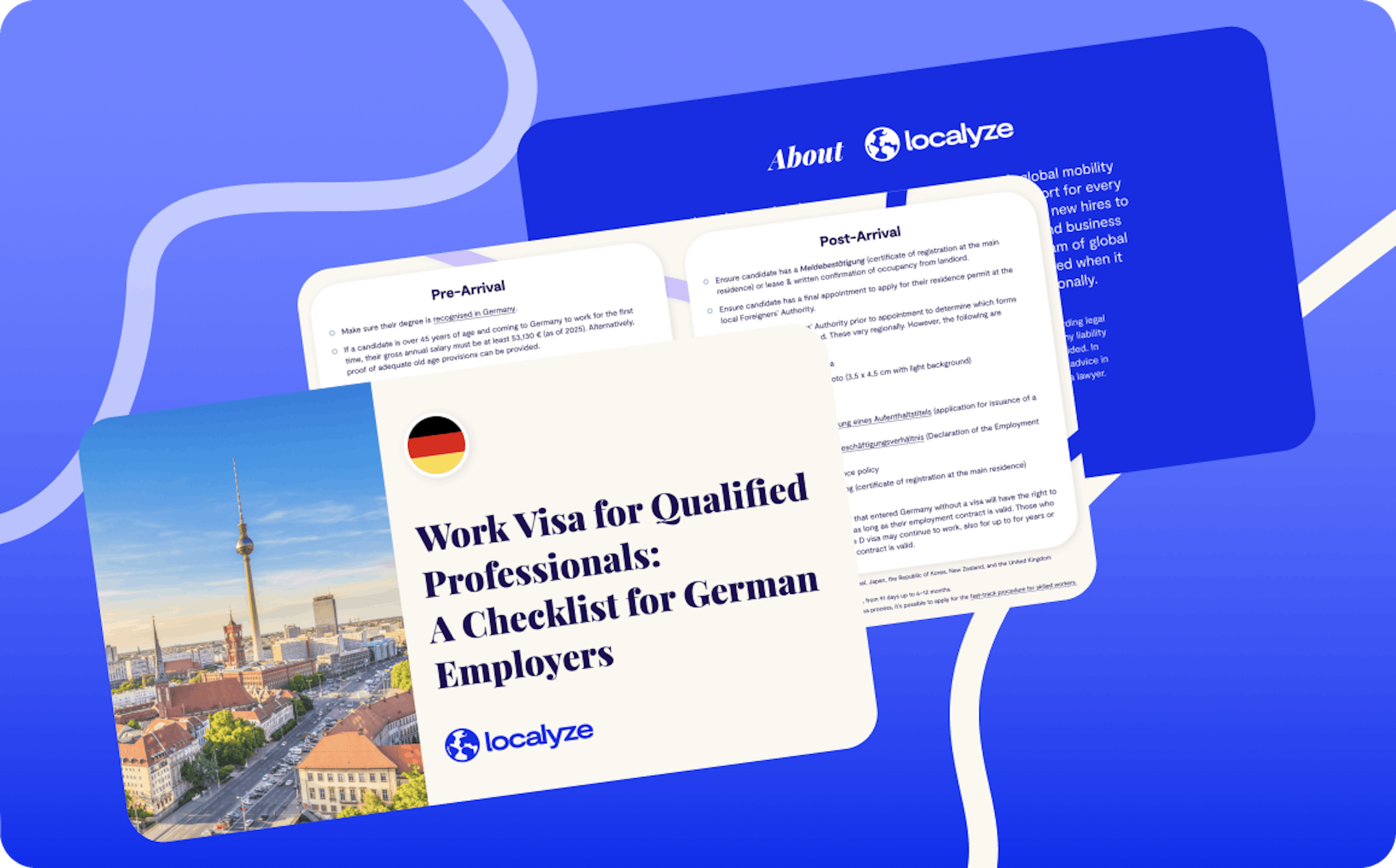 Checklist: German Work Visa for Qualified Professionals cover with decorative elements