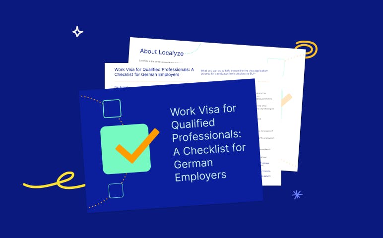 Checklist: German Work Visa for Qualified Professionals cover with decorative elements