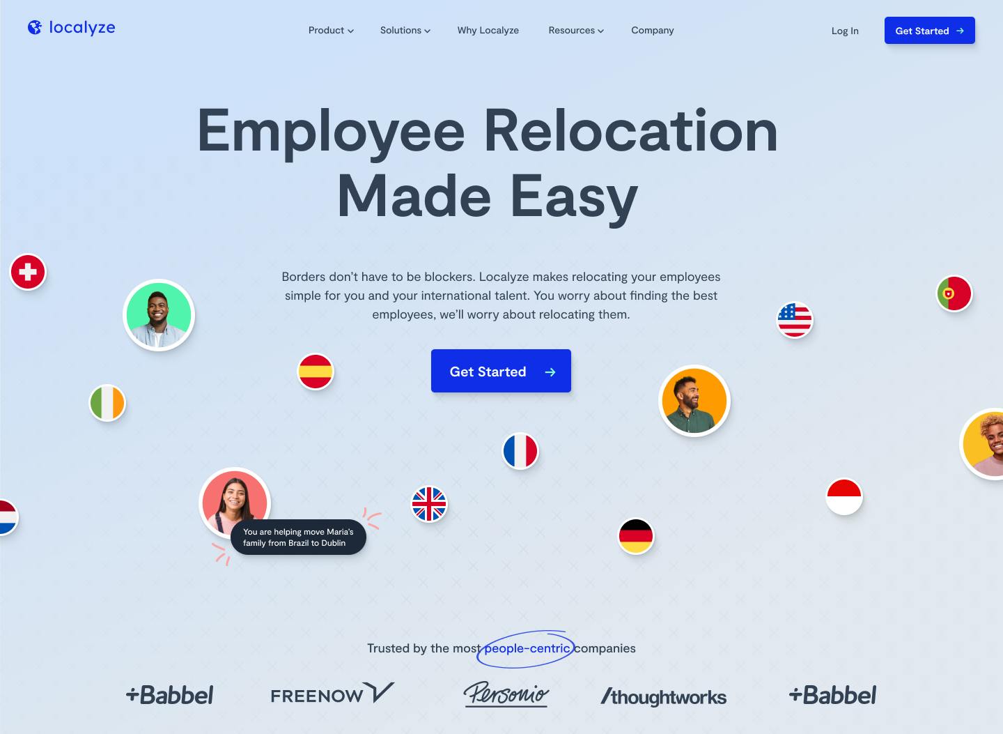 Screenshot of the new website homepage