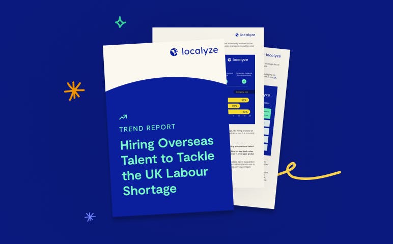 Trend Report: Tackling UK Labour Shortage with Immigration cover page with decorations
