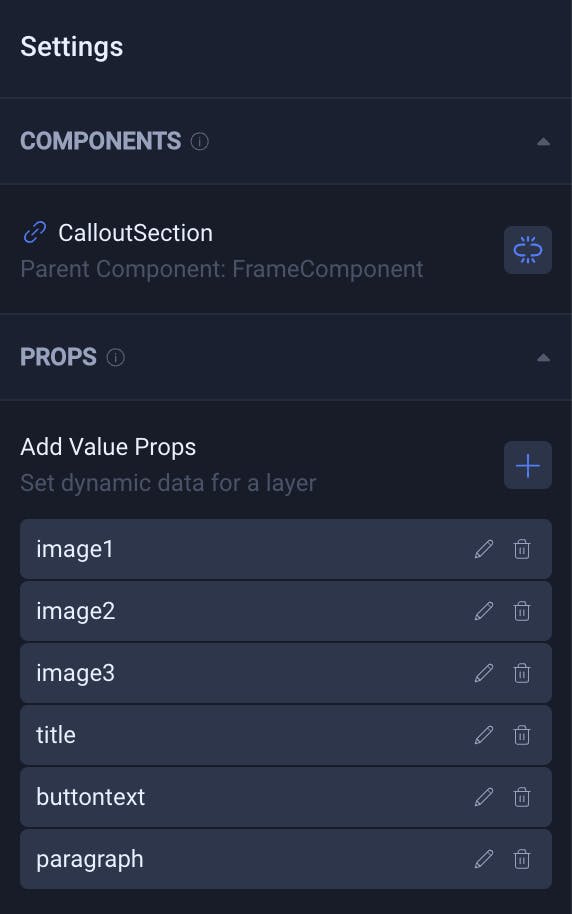 Image of a component accepting props