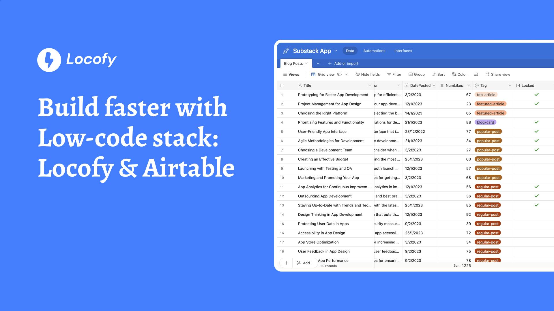 Creating a Substack Clone with Locofy, Airtable and Firebase