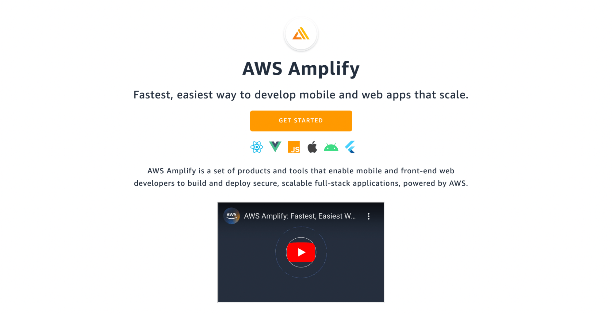 Start page of Amplify