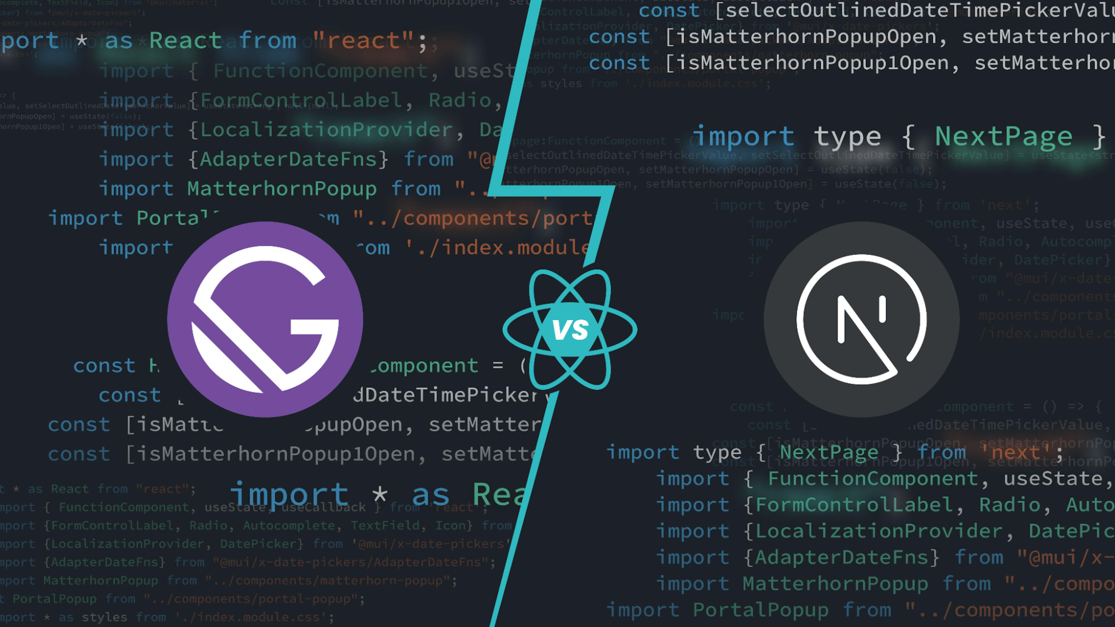 Cover image of the blog showcasing Gatsby vs Next.js