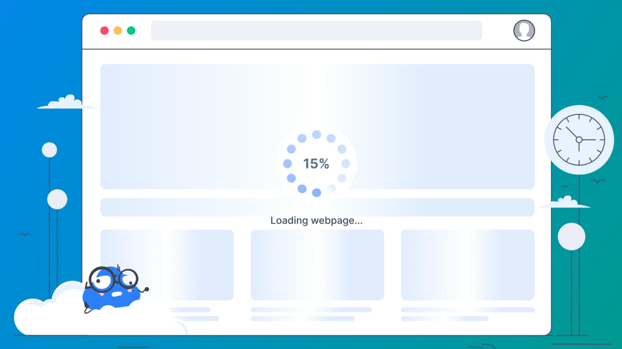 Cover image of a website loading slowly.