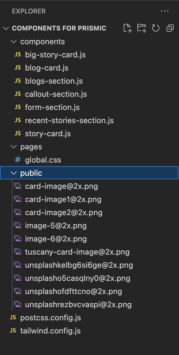 Image of the project file structure