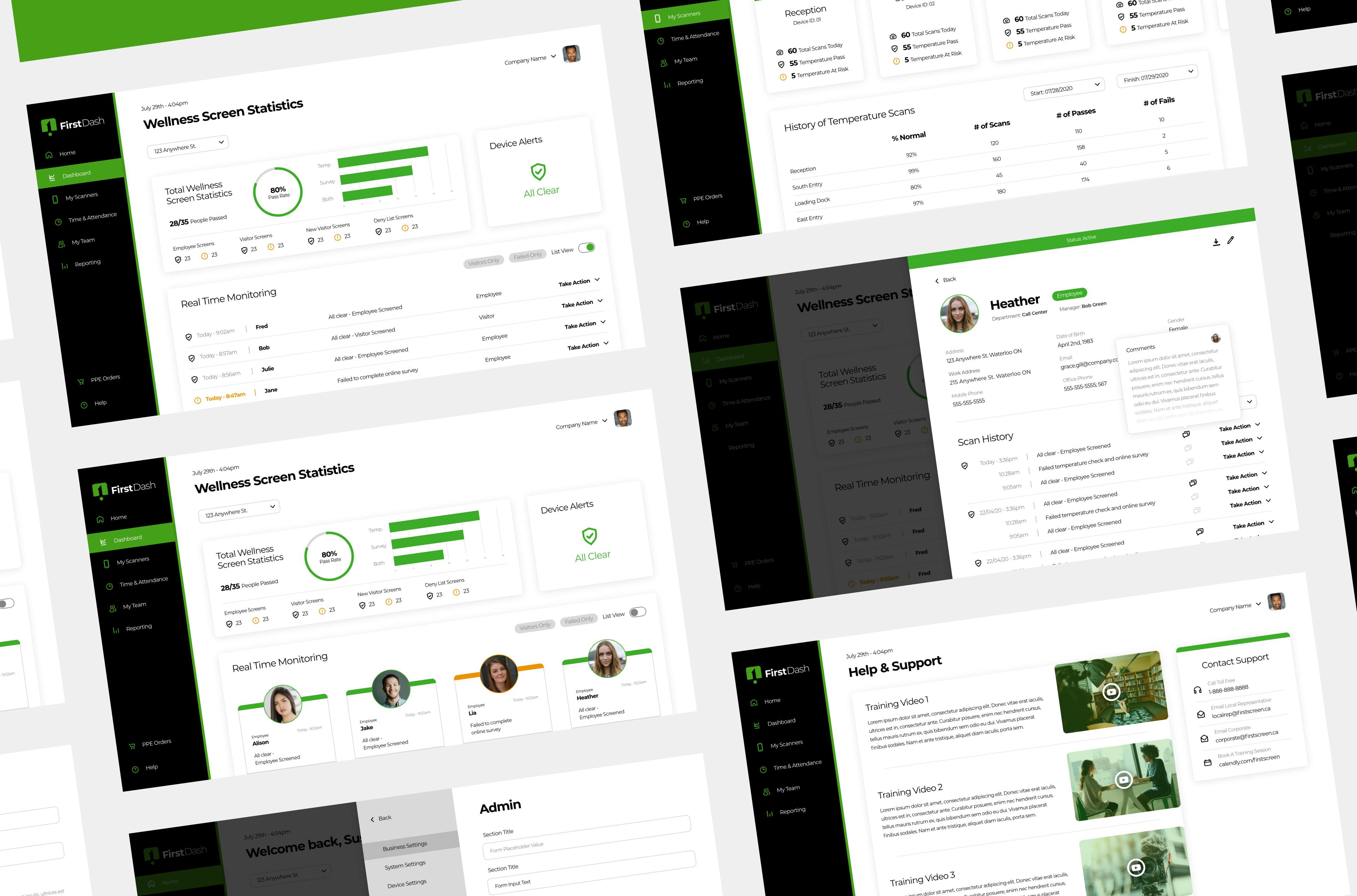 FirstScreen Web App UI Design Screens