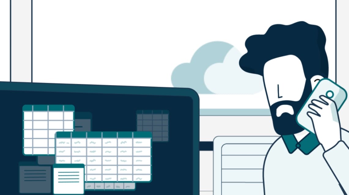 Stressad speditör som får många mail och telefonsamtal