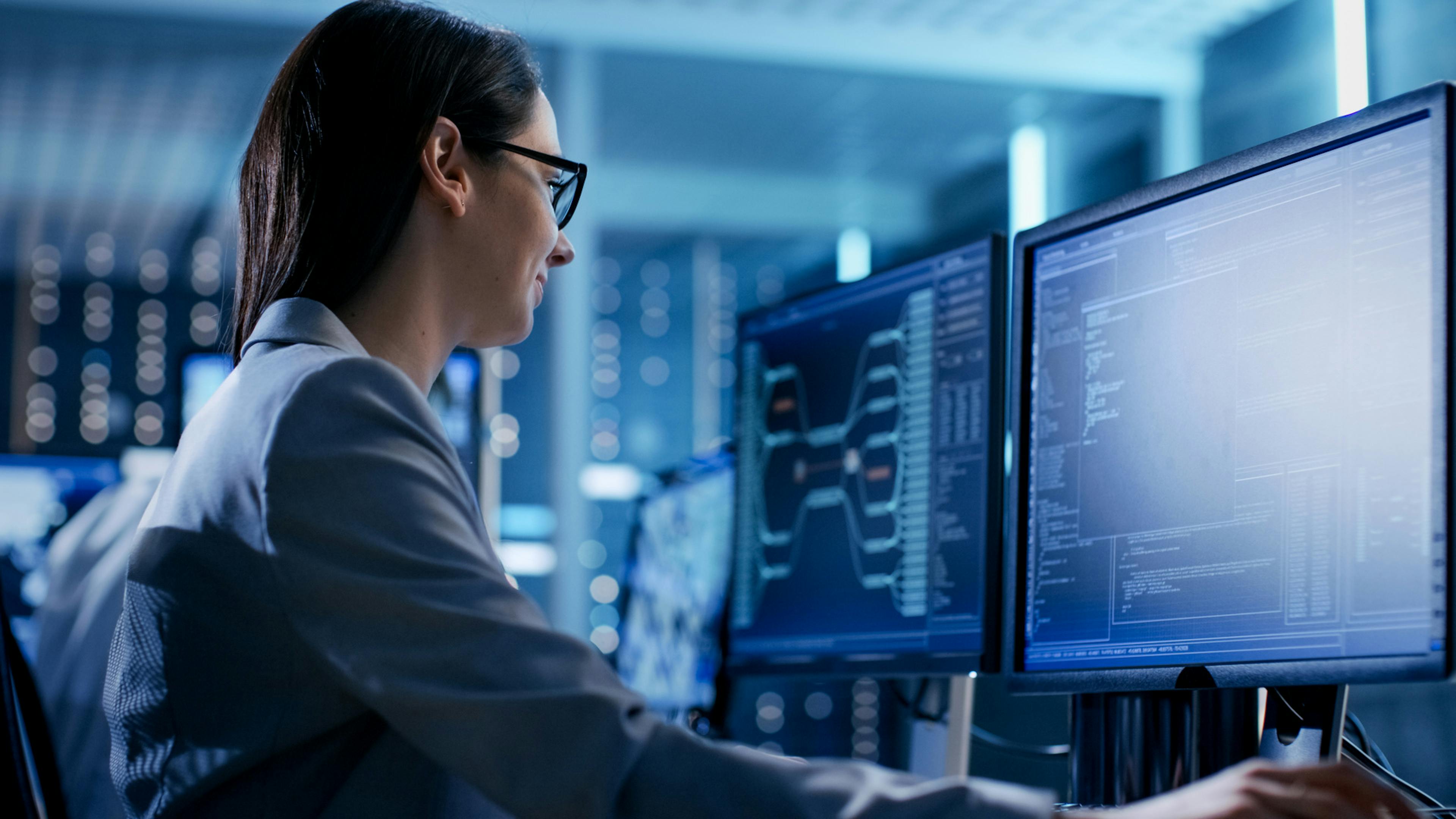 employee using different platforms for work