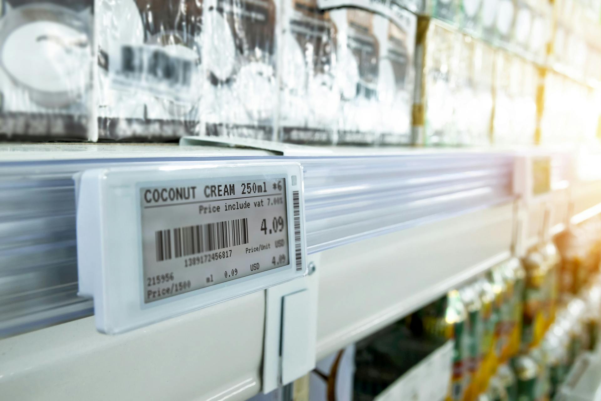 item tag at grocery store