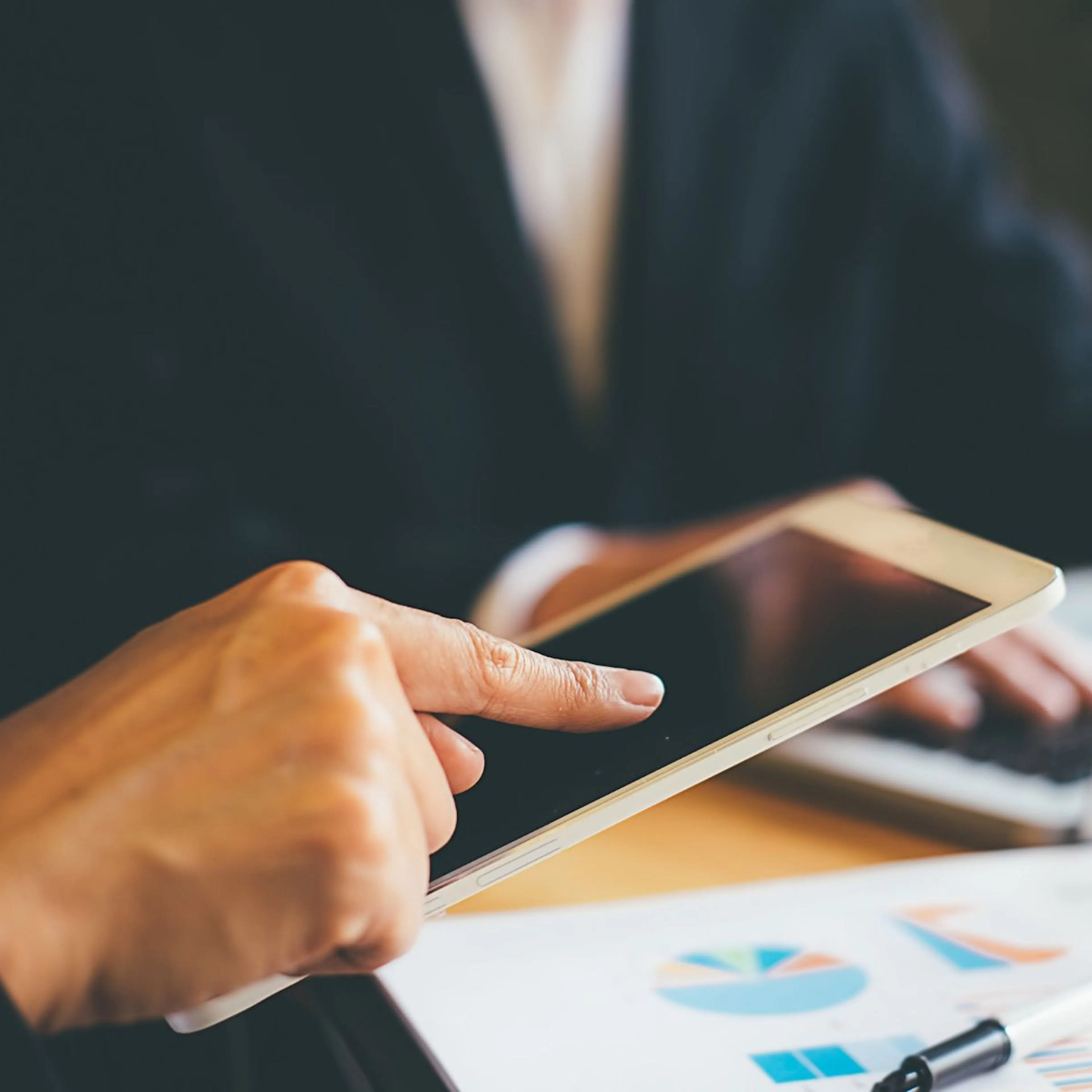 employee using tablet