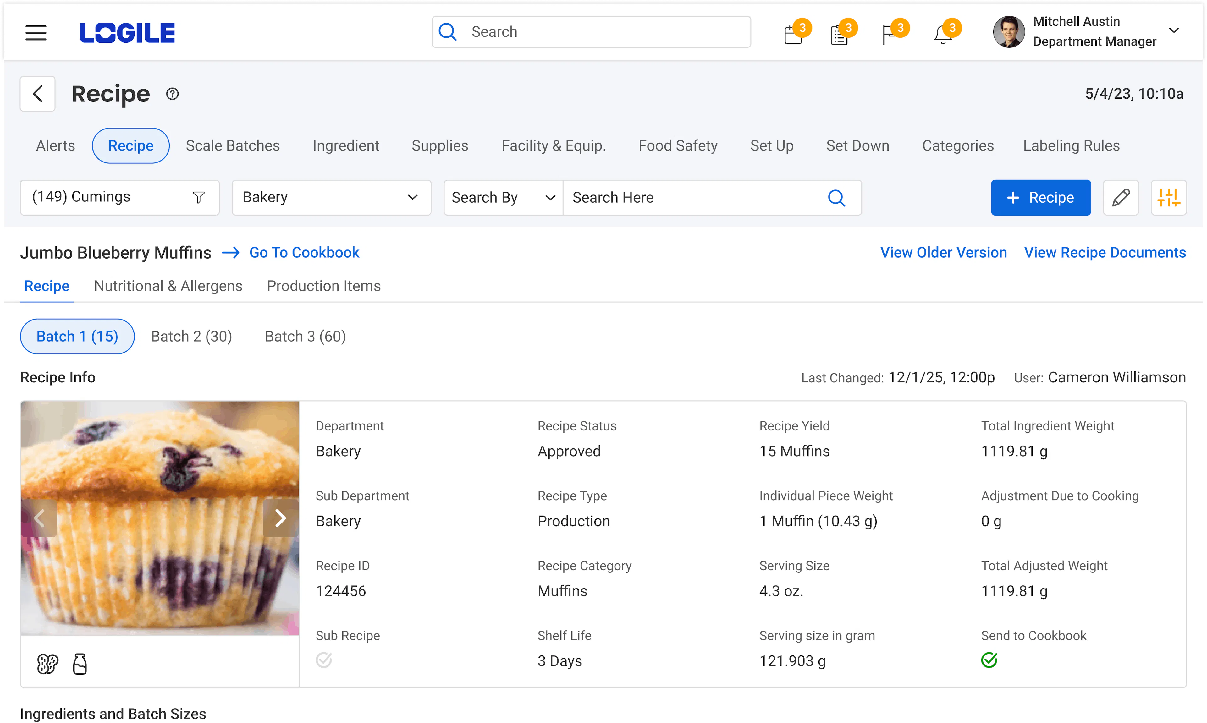Recipe Management Dashboard