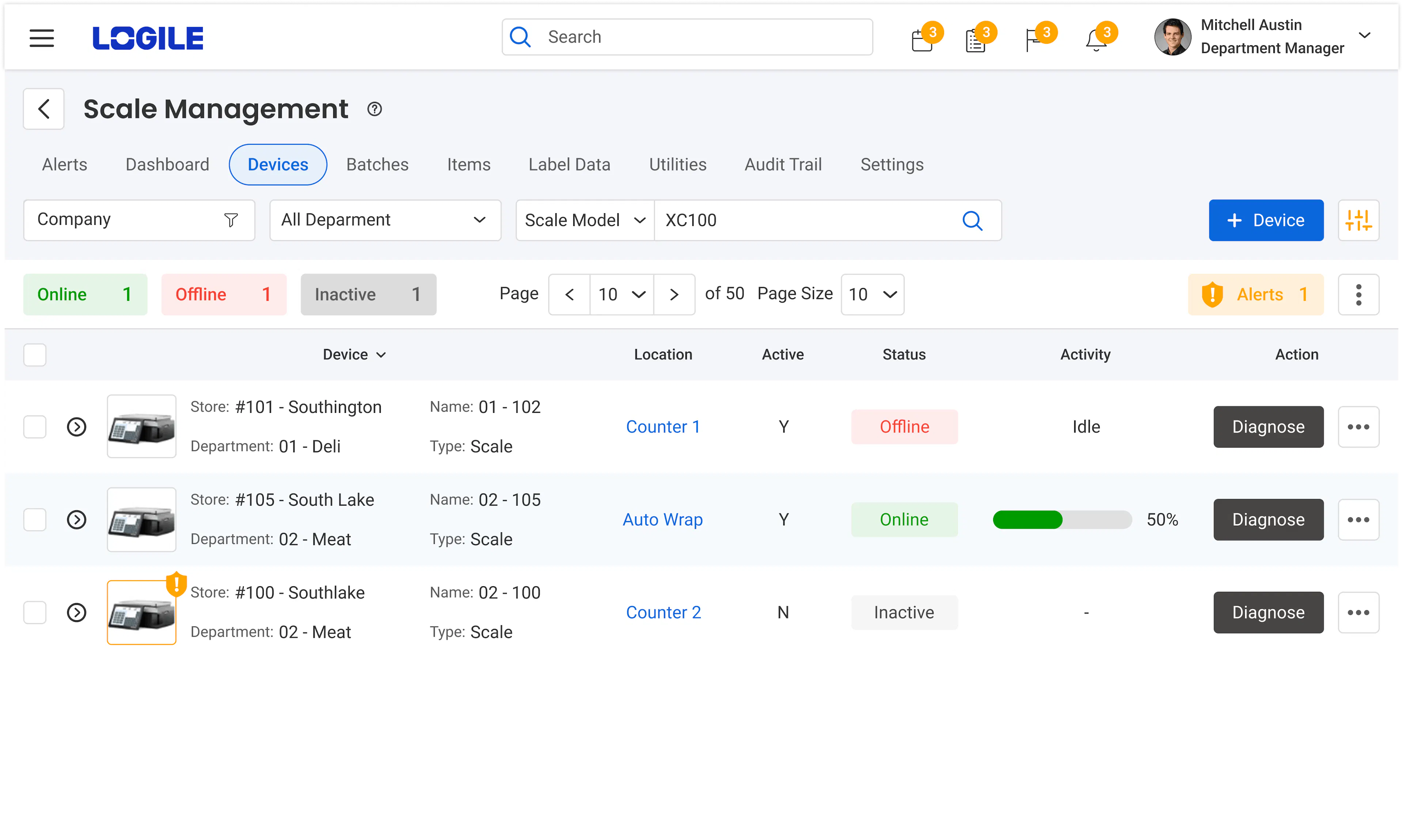 Scale Management Dashboard