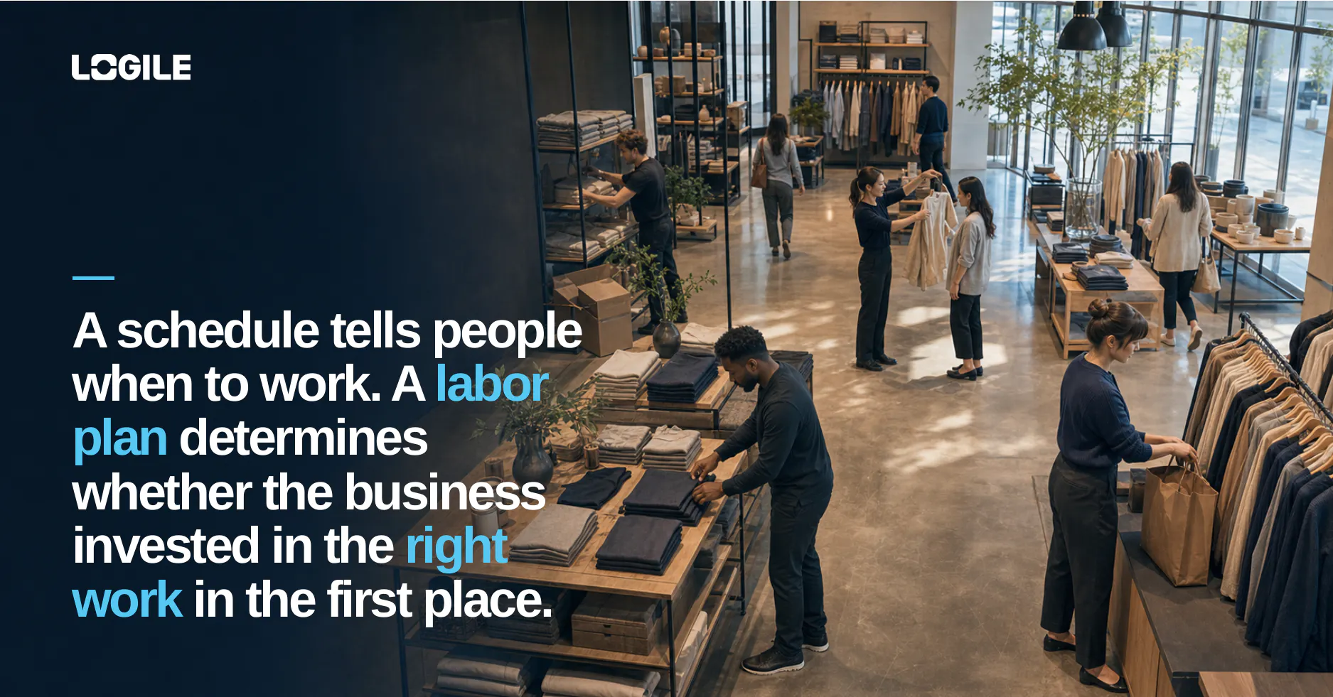 Retail labor planning process from demand and workload to labor requirements, workforce capacity and scheduling