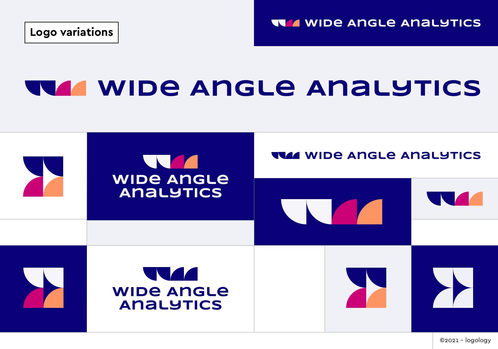 wide angle analytics logo design variations