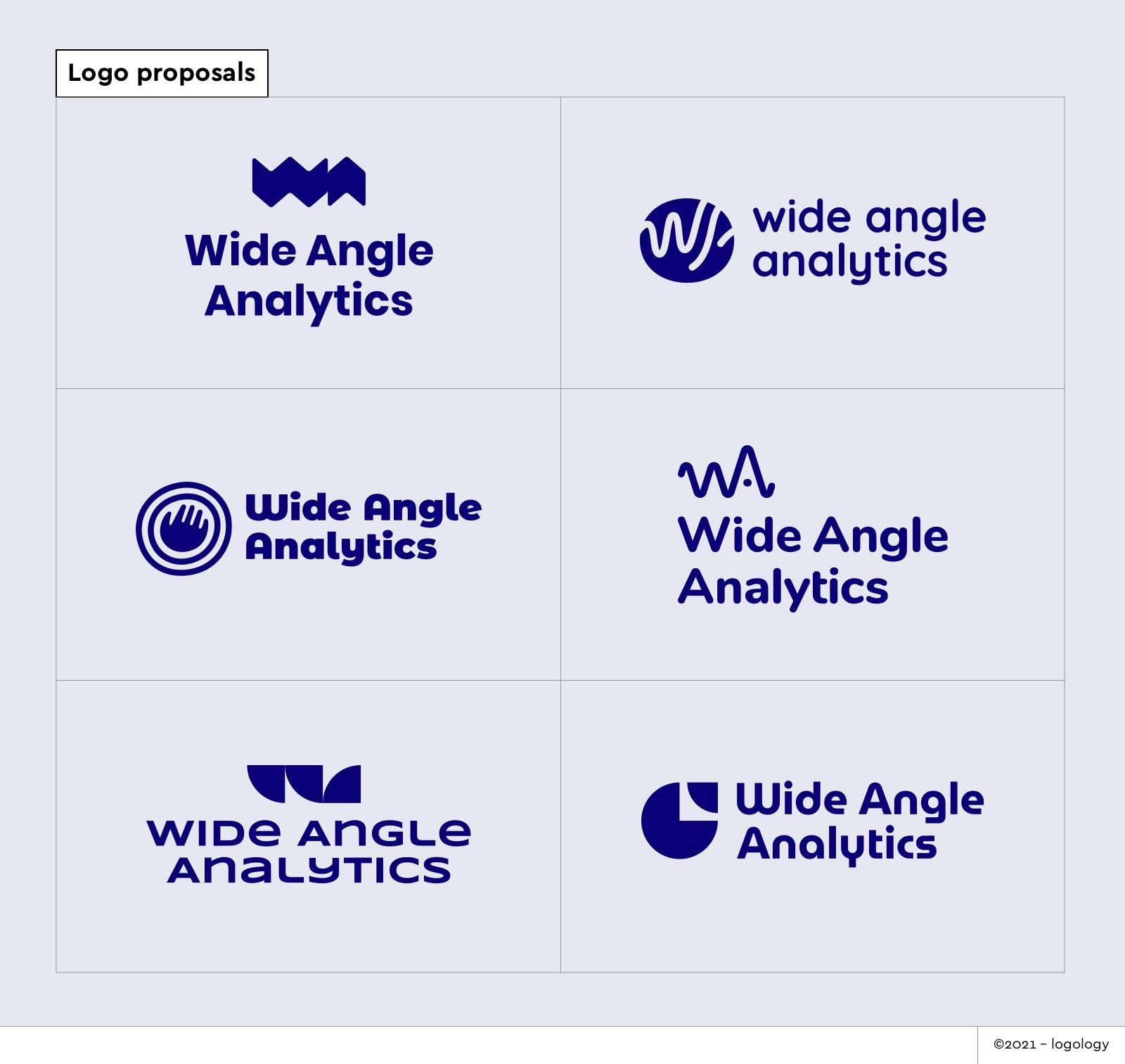 wide angle analytics logo design proposals