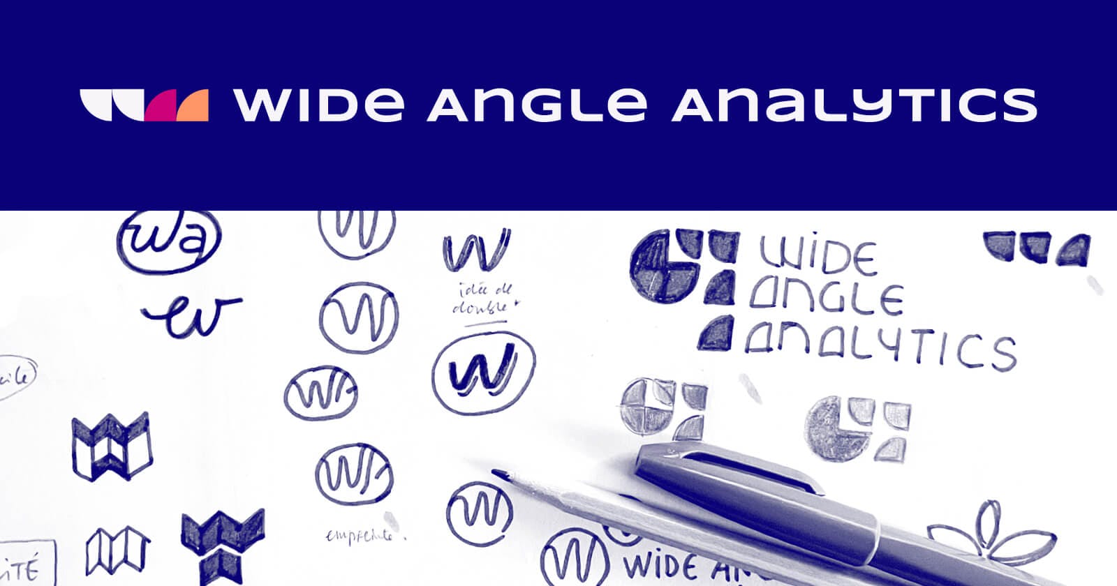 wide angle analytics brand design sketches