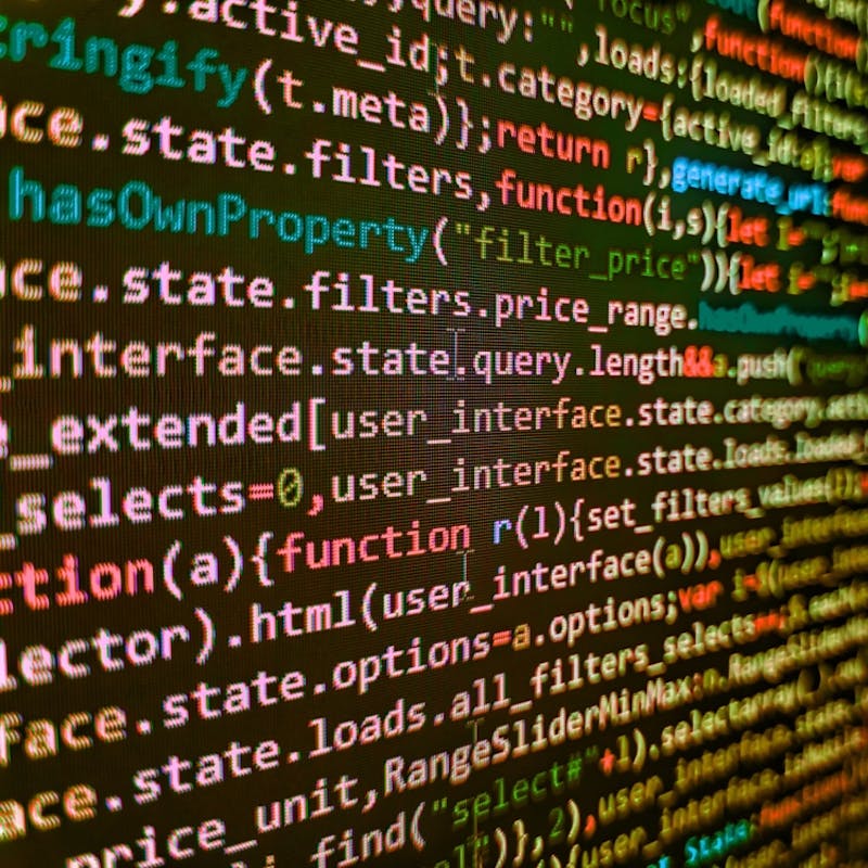 Skjár með forritunarkóðum