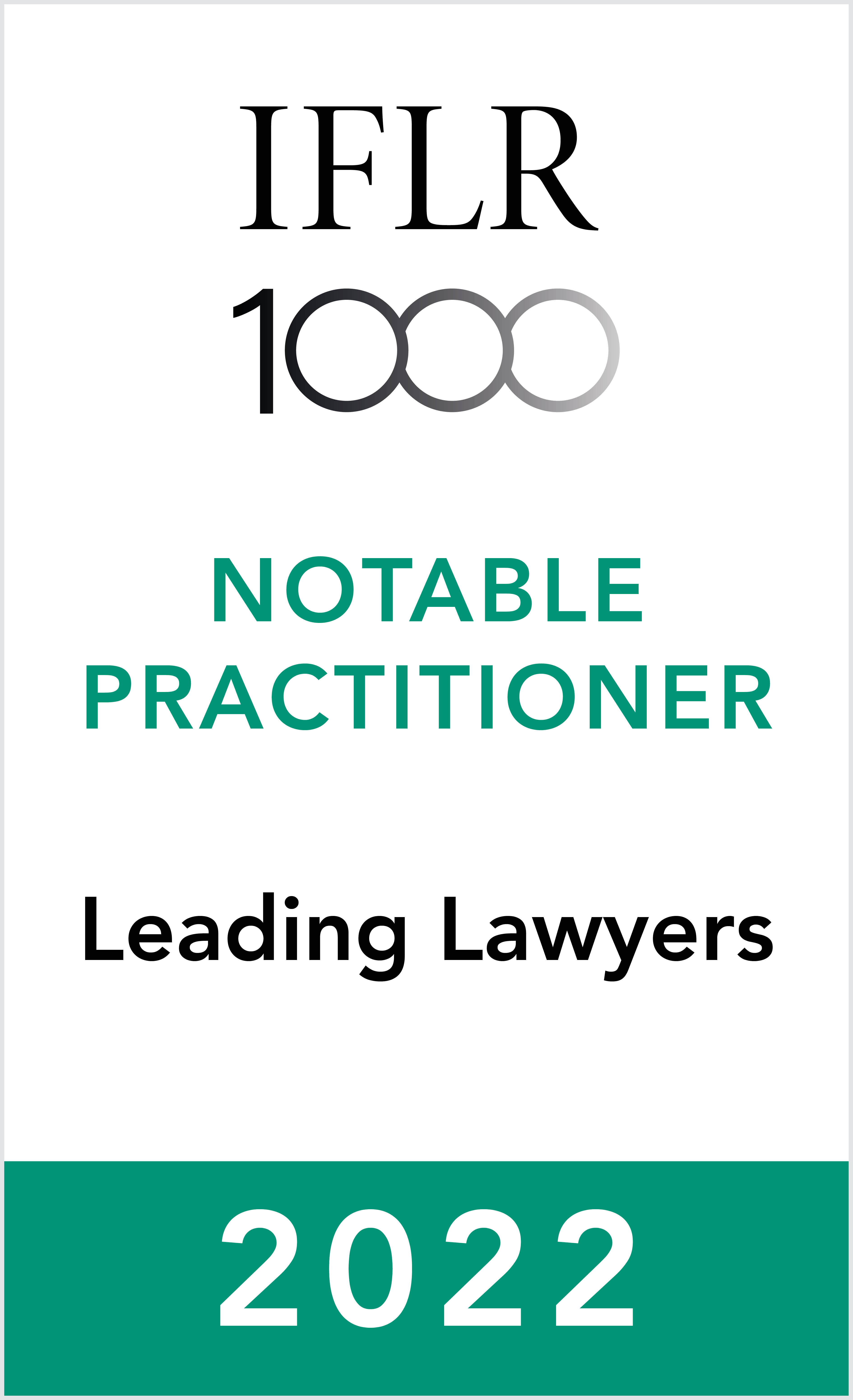 IFLR1000 Notable Practitioner Leading Lawyers 2022