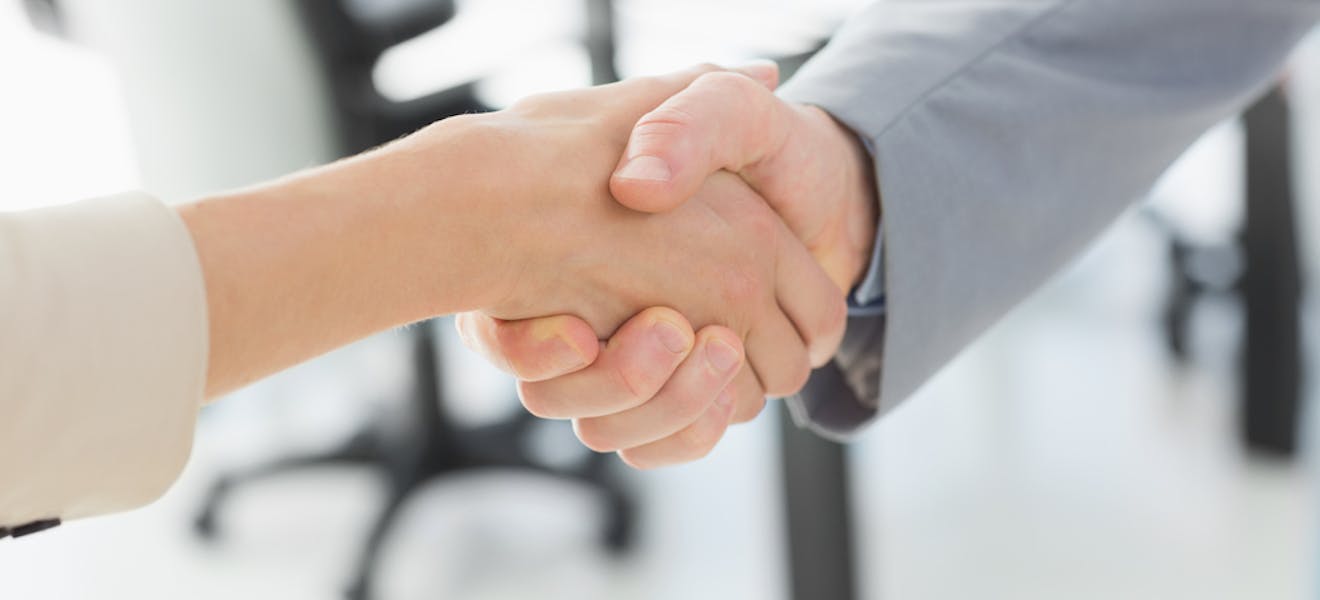 Close up, handshake business partners