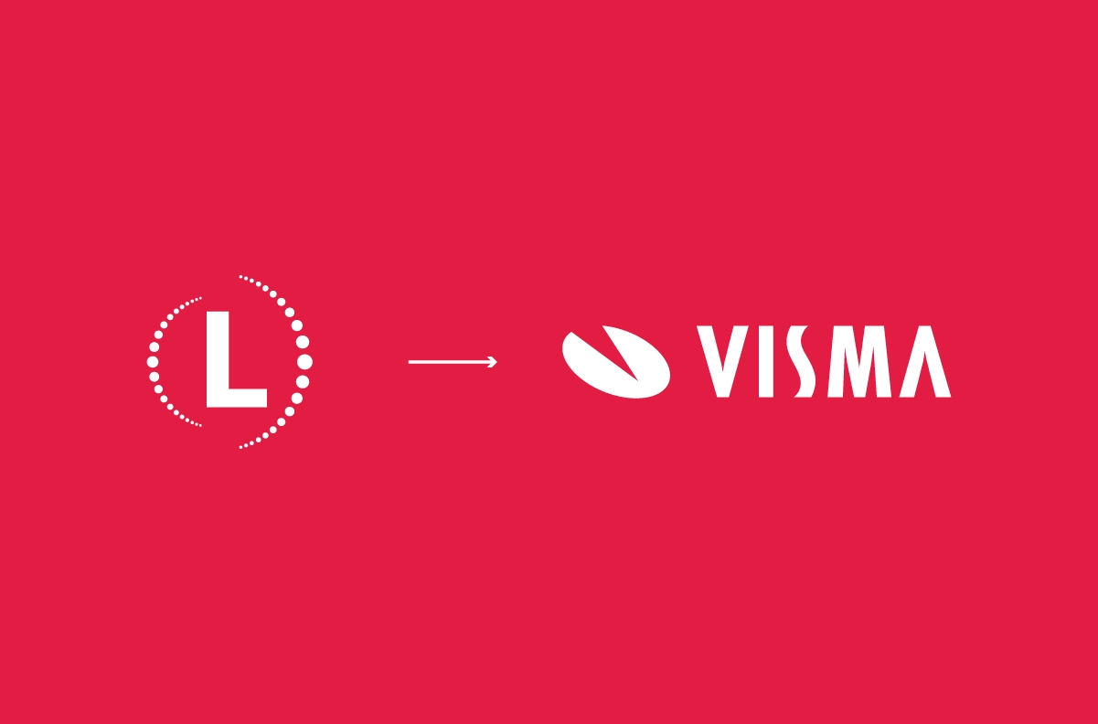 Sömlös Visma-integration med Logtrade, illustrerad av de två varumärkeslogotyperna sida vid sida.