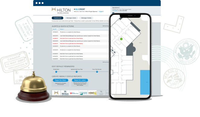 Hilton hotel booking website and iPhone app screenshot
