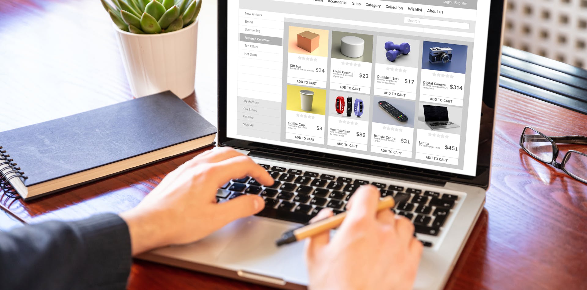 Business user updating existing product data and merchandising new products
