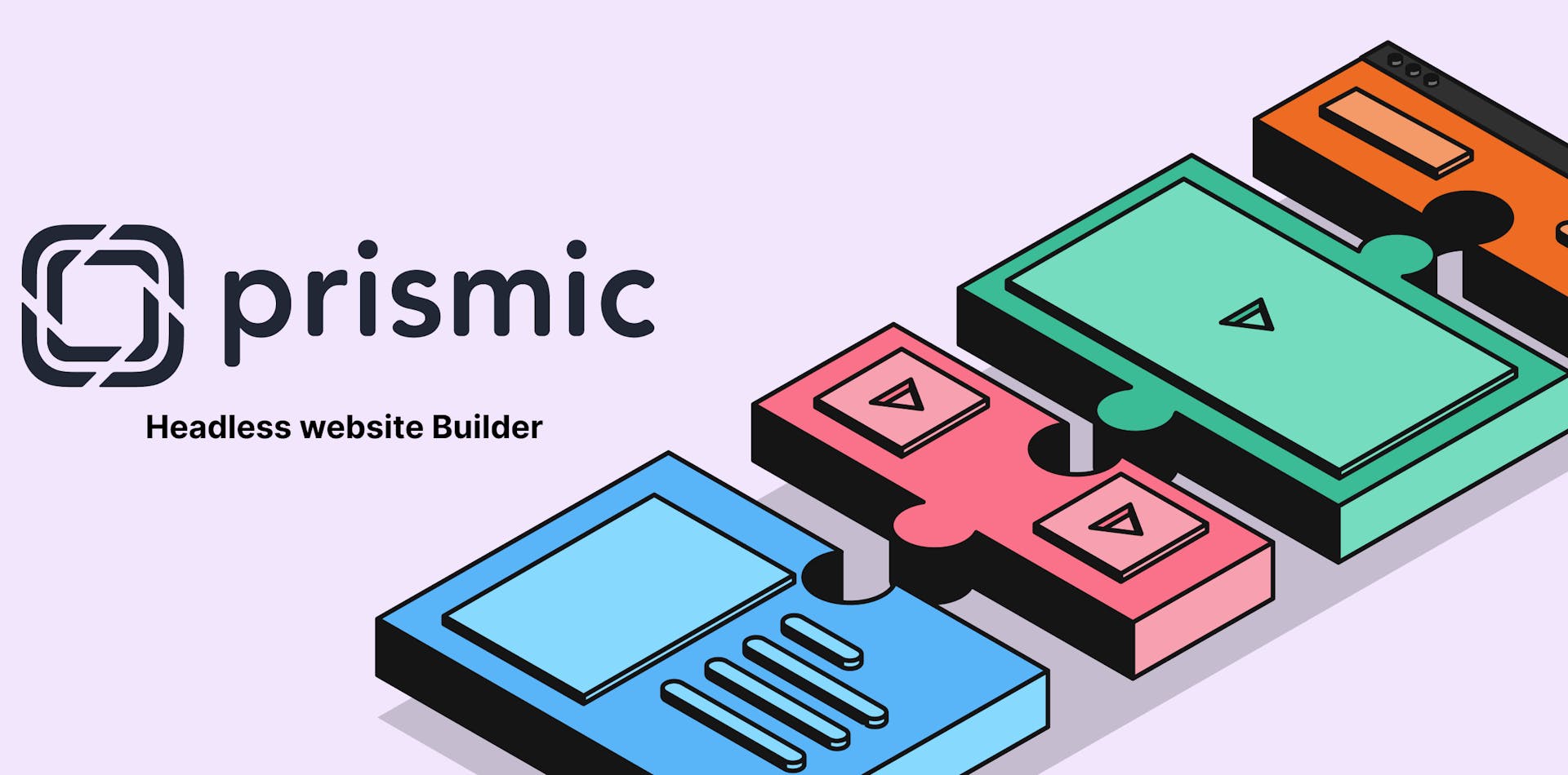 Prismic logo with technology building blocks linking together