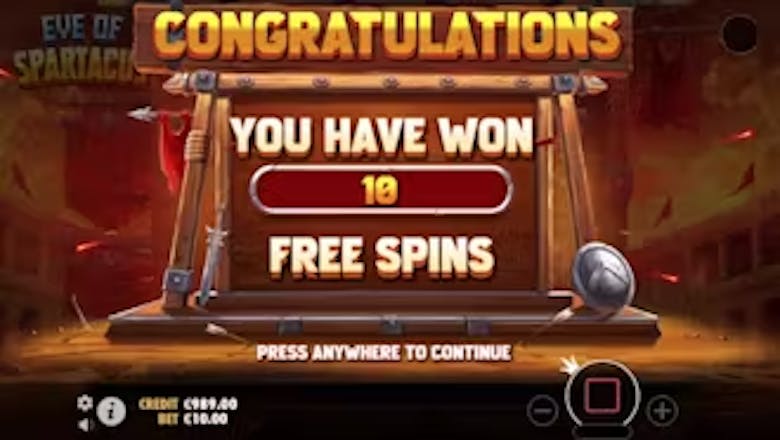 Eye of Spartacus Free Spins
