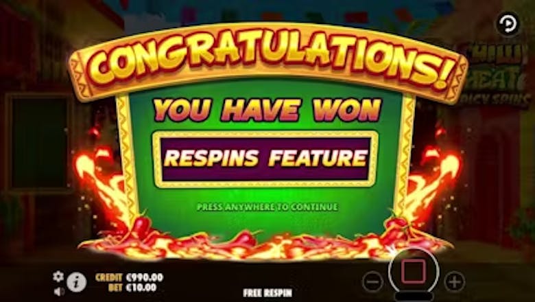 Chilli Heat Spicy Spins Respins