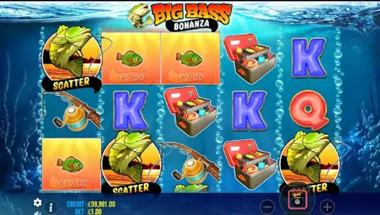 Big Bass Bonanza slot freespins trigger screenshot