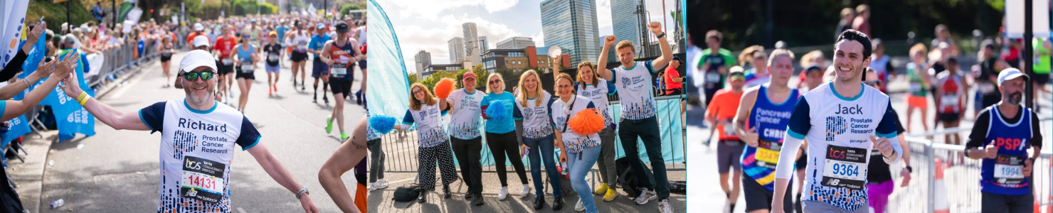 Prostate Cancer Research charity runners taking part in London Marathon.