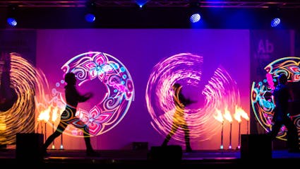 LED-fireshow at a corporate event.