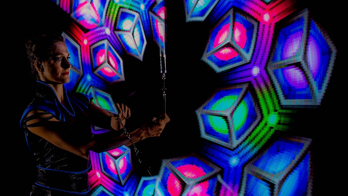 LED-Logo-Show in Berlin.