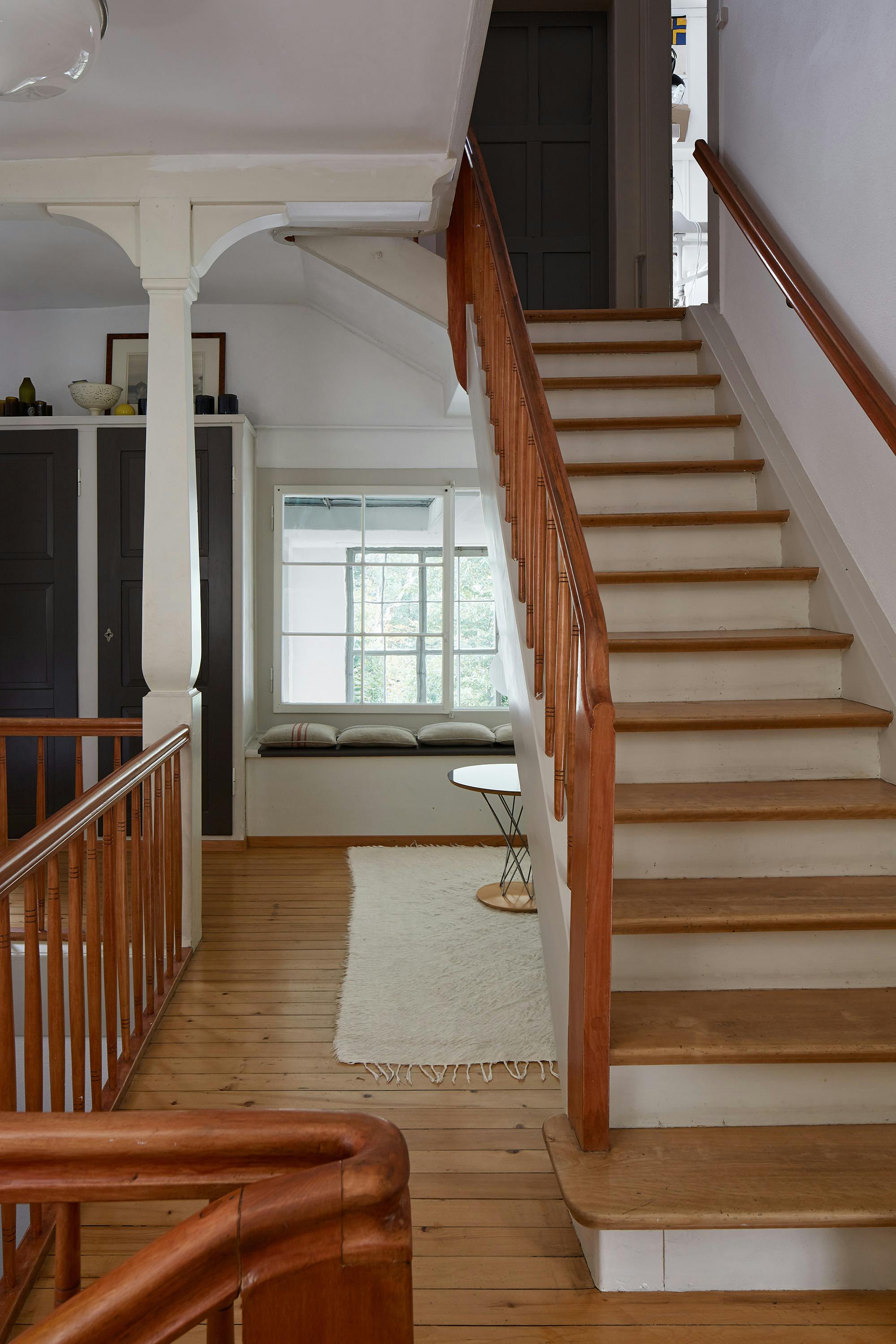 Wooden staircase in a late 19th-century house
