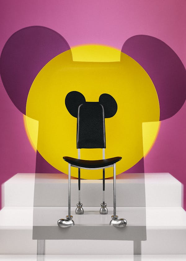Multiple analoge exposure of the chair Garriris by Spanish designer Javier Mariscal