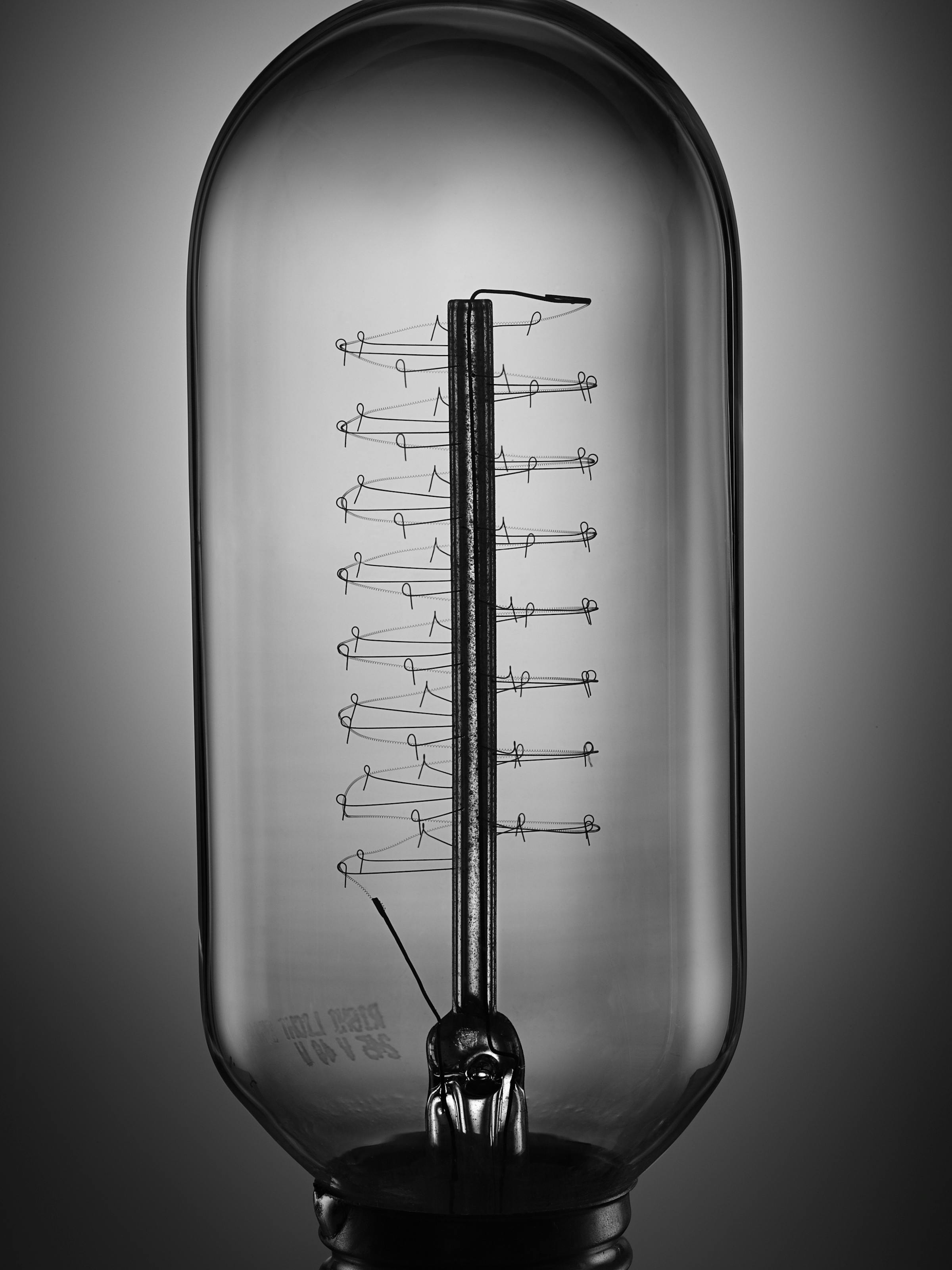 Close-up of the filament of an old-fashioned light bulb