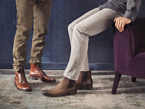 two men in dark brown leather shoes