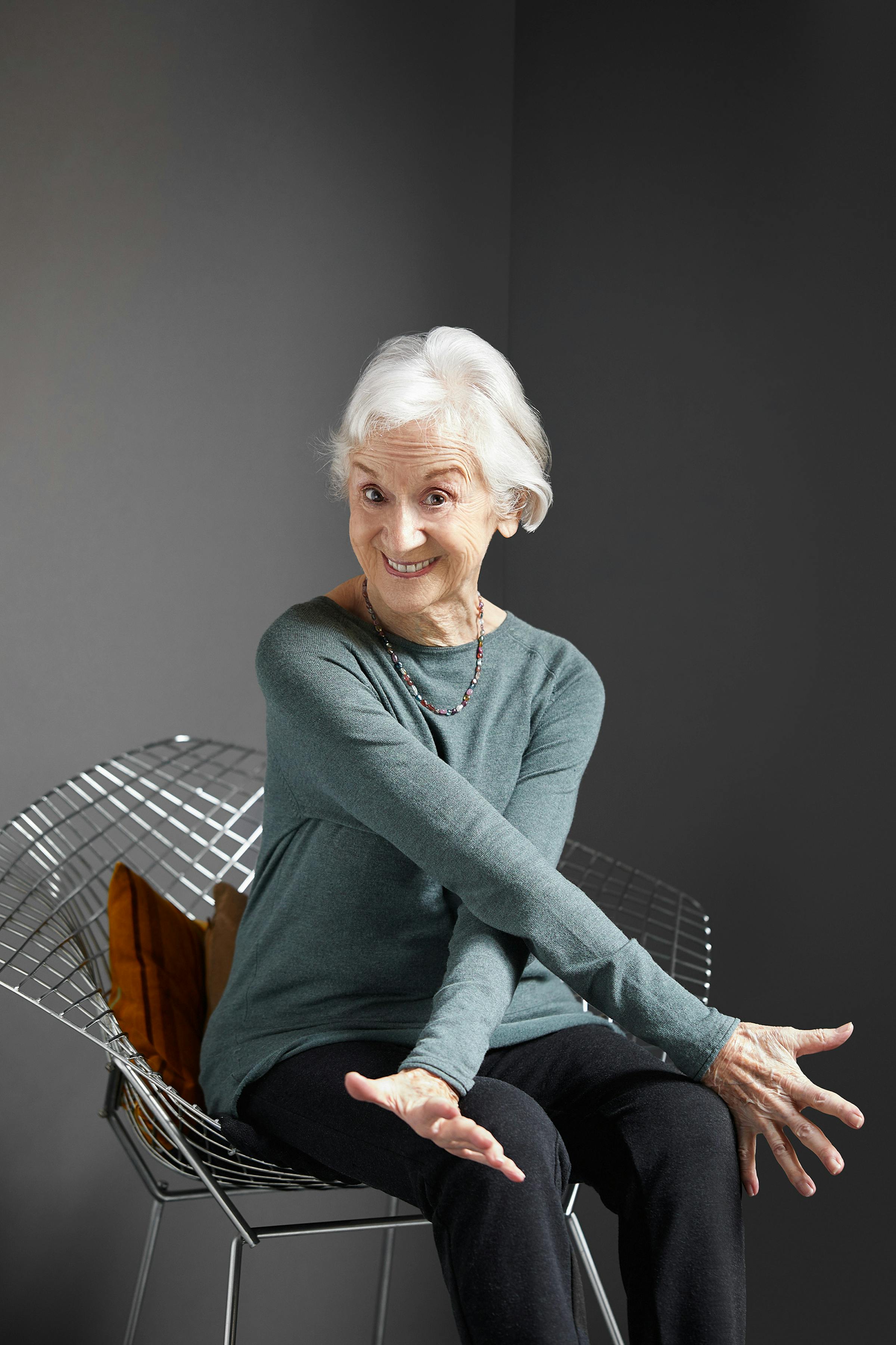 Portrait of the 93 years old graphic designer Lora Lamm