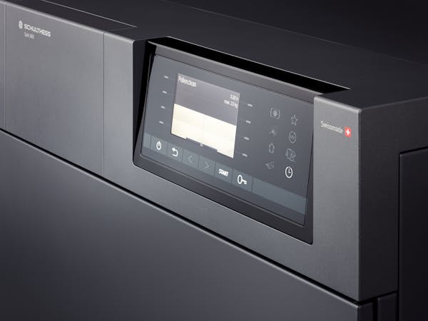 Close-up of the control panel of a washing machine