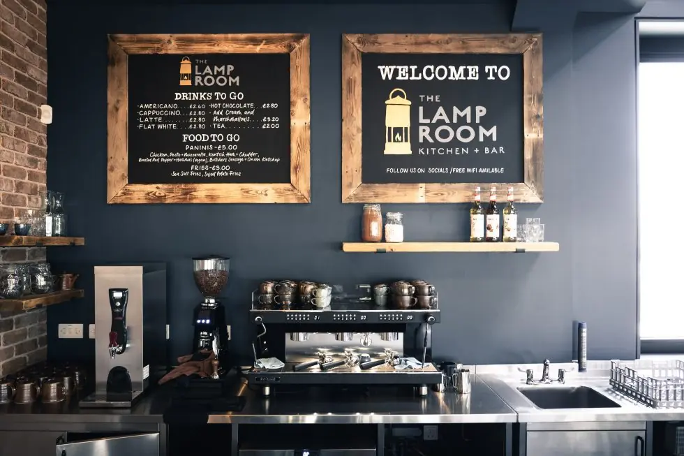 Coffee station at The Lamp Room, Deal