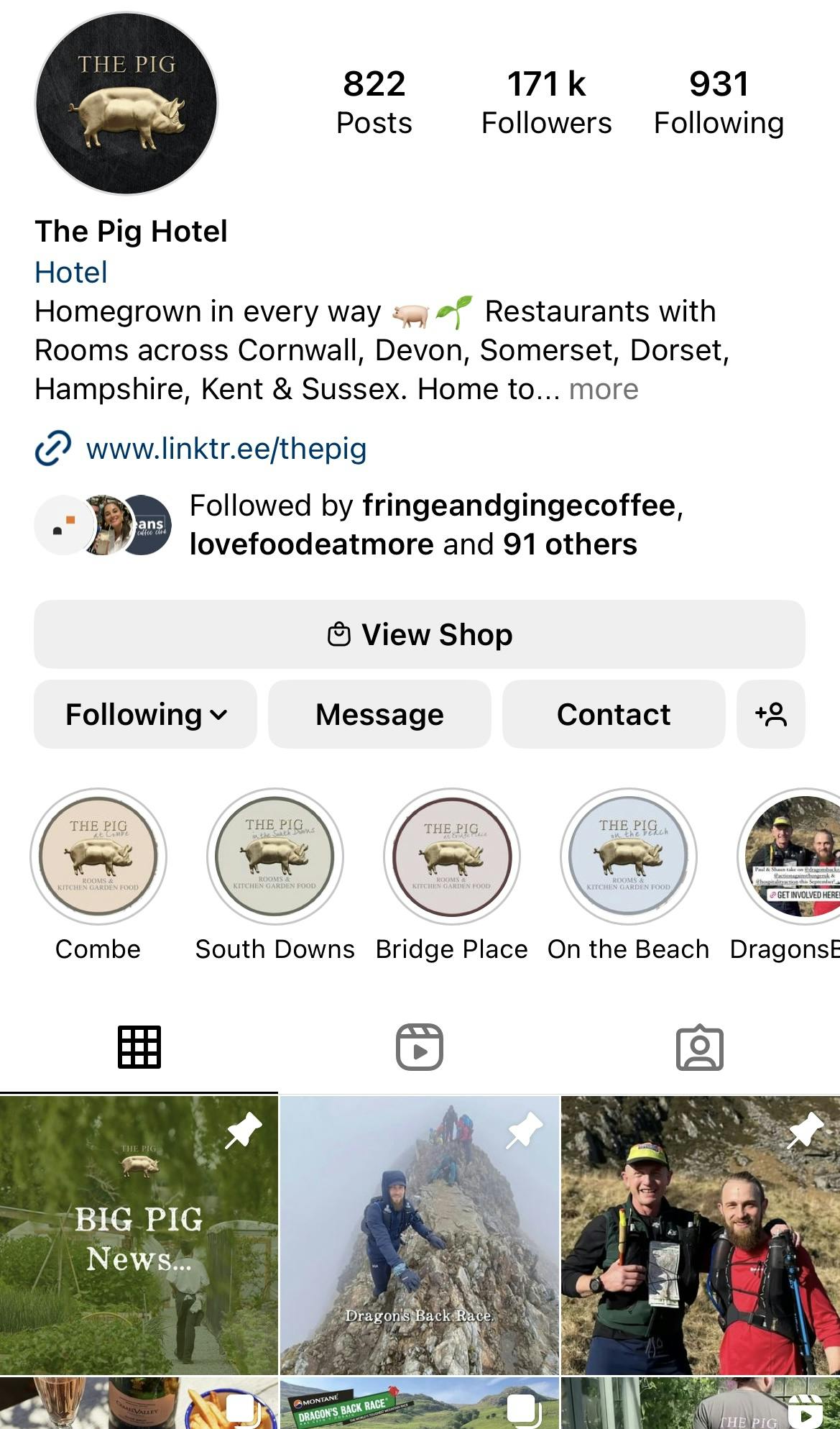 The Pig Hotel Instagram