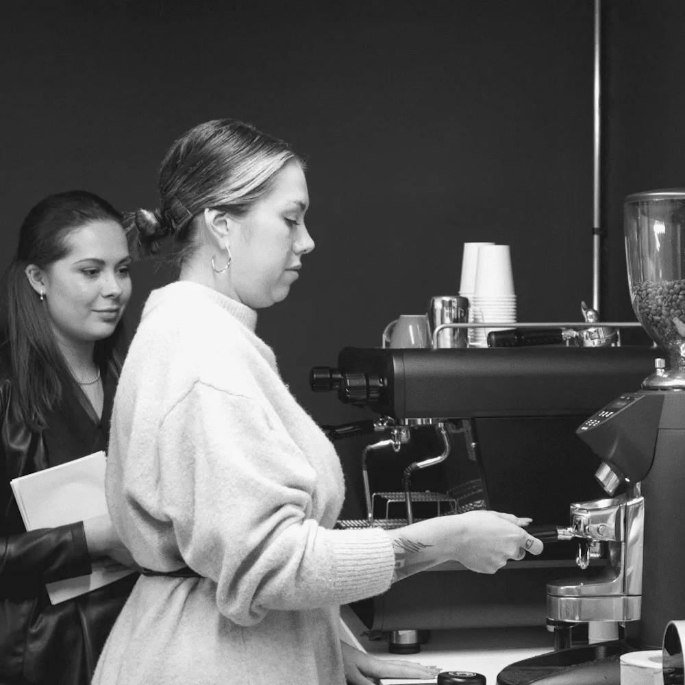 A barista being trained
