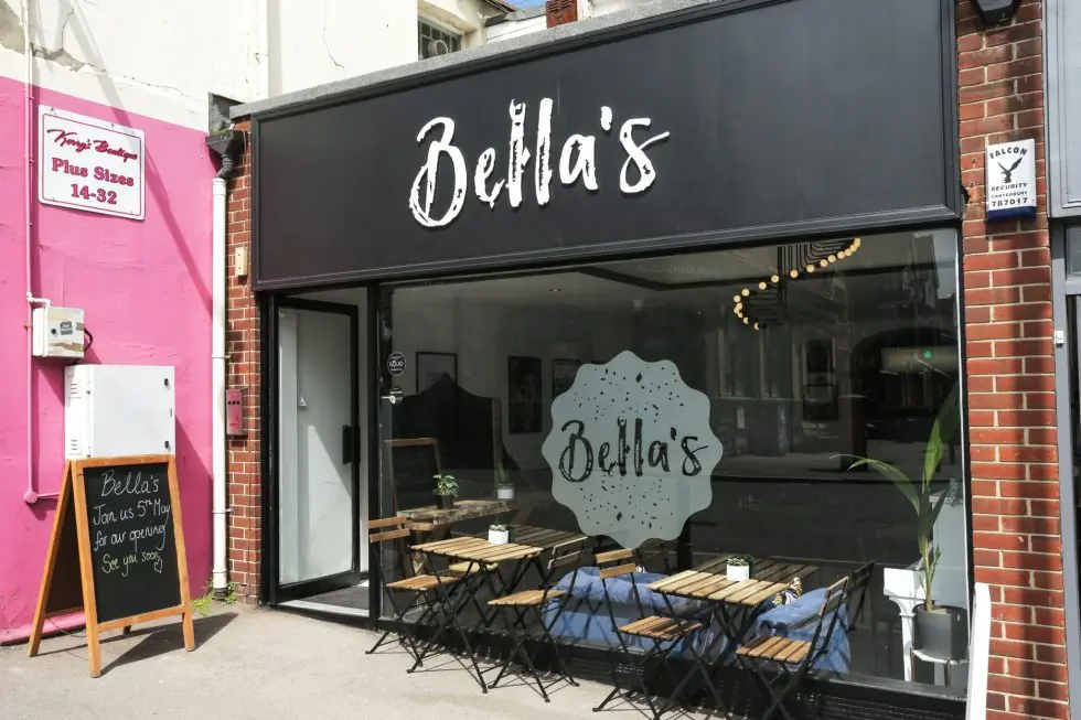 External shot of Bellas cafe in Broadstairs
