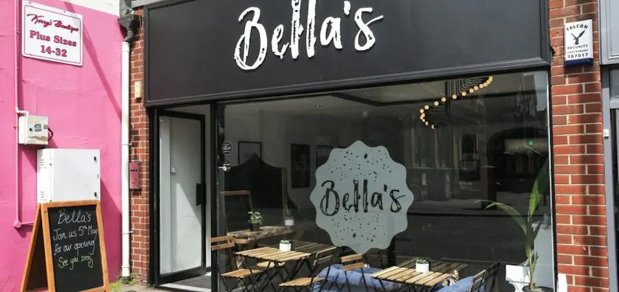External shot of Bellas cafe in Broadstairs